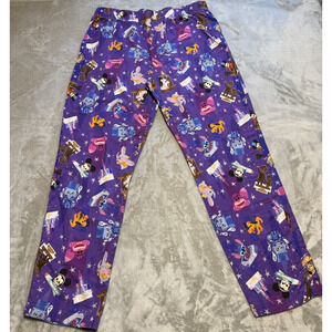 Disney Parks Joey Chou Lounge Pajama Pants Adult L Unisex Purple w/Characters